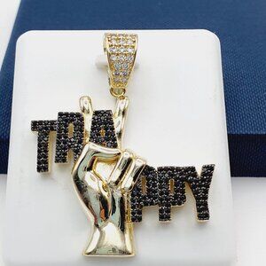 14K Gold Plated Cubic Zircon Pendant, INUS1BR258